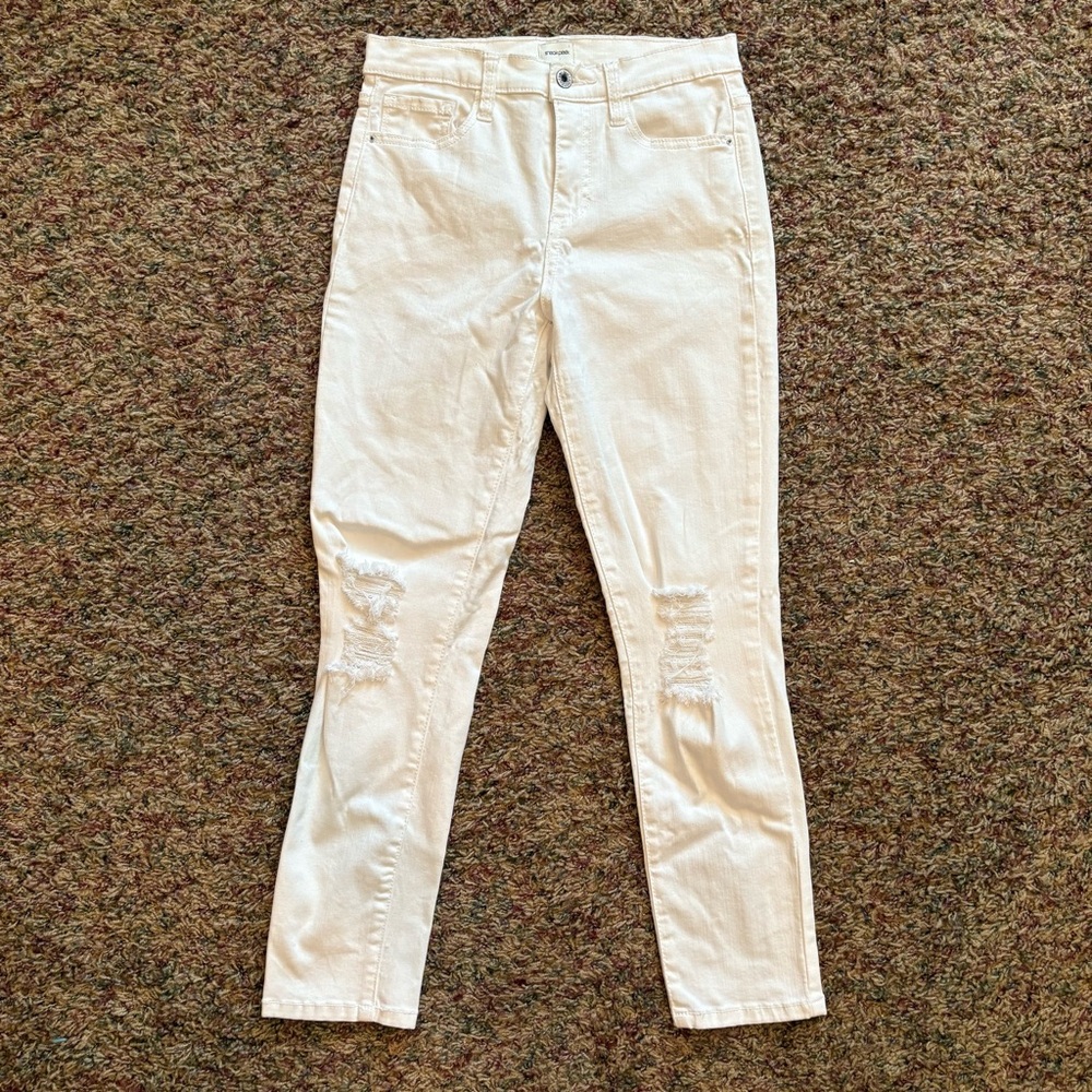 Sneek Peek White Distressed Skinny Jeans Size 5
